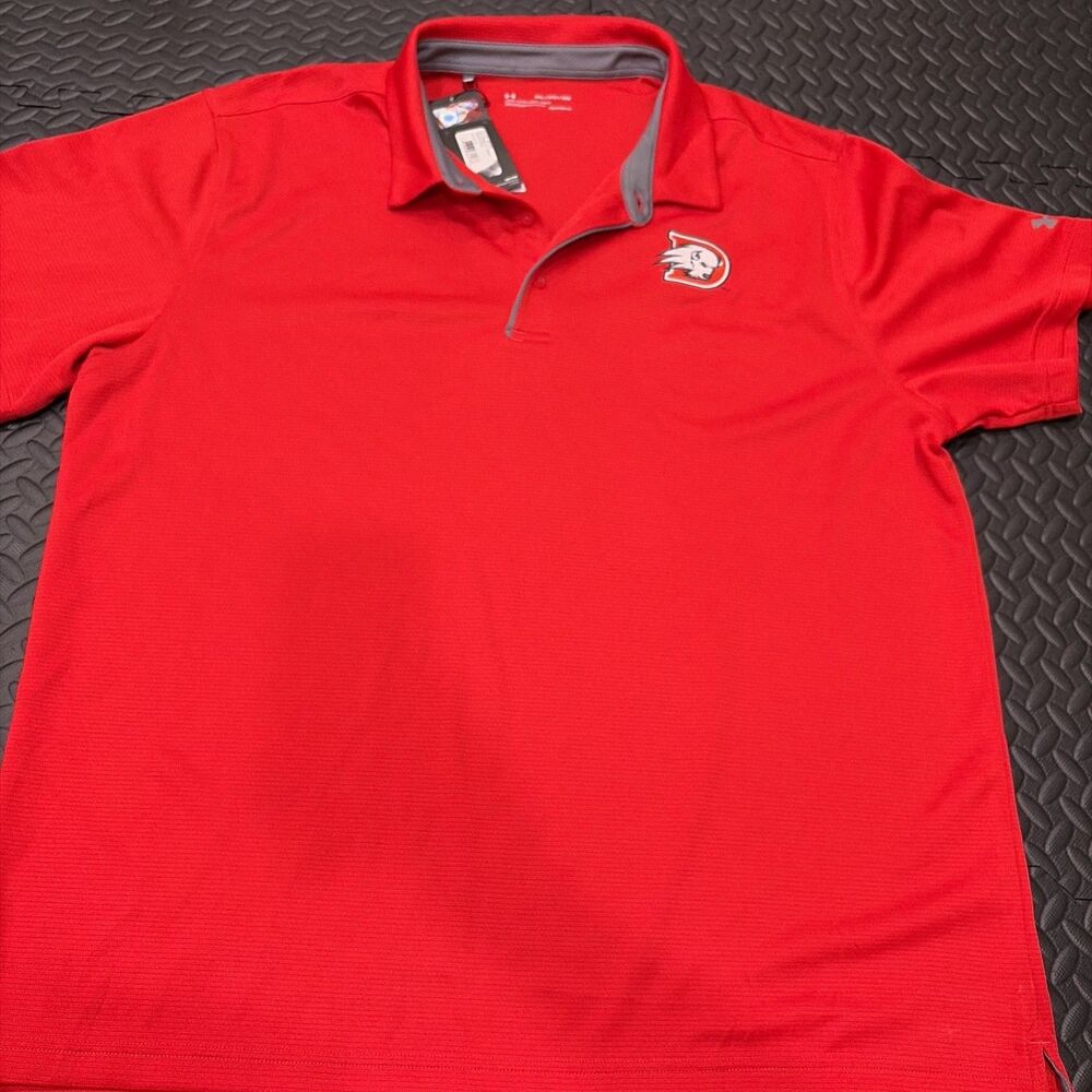 NWT Rare Under Armour Polo Shirt Men 3XL Red Heat Gear Loose Stretch Dixie State